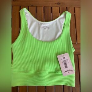 BRAND NEW W TAGS NEON KIWI YEAR OF OURS RIBBED GYM TOP SIZE SMALL